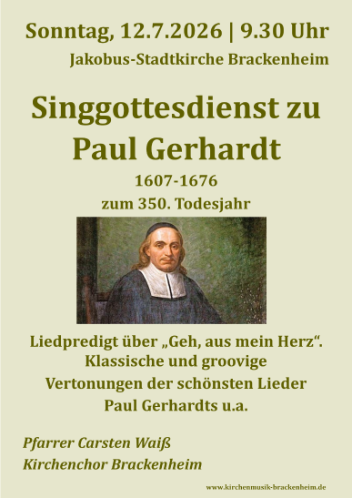 Singgottesdienst zu Paul Gerhardt
