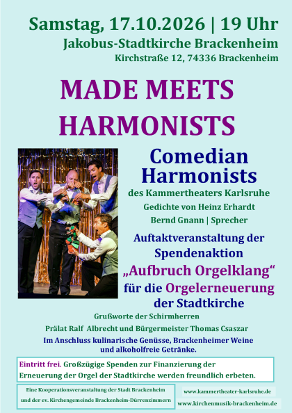 Made meets Harmonists - Orgelerneuerung Auftaktveranstaltung